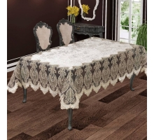 Скатертина оксамитова з французькими мереживами «Kebira» 160x220