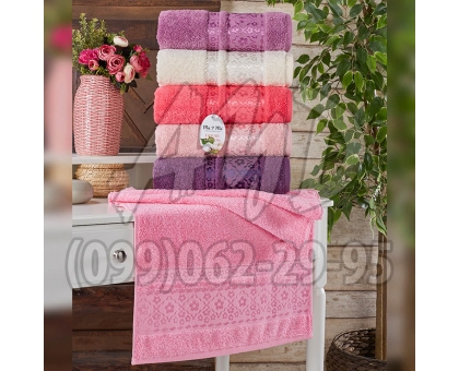 Махрові рушники AYD LUXURY COTTON "Квіточка" лицеві 50x90 (набір 6 шт.)