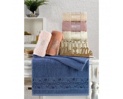 Махрові рушники AYD LUXURY COTTON "Молекула" банні 70x140 (набір 6 шт.)