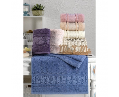 Махрові рушники AYD LUXURY COTTON "Райдужні кола" банні 70x140 (набір 6 шт.)